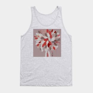 Tree, gray red fiber art textile photography mixed media digital Tank Top